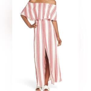 NWT Elan Red and White Striped Off the Shoulder Maxi Dress 2X